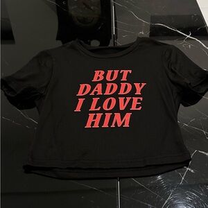 Black T-Shirt with Red Text